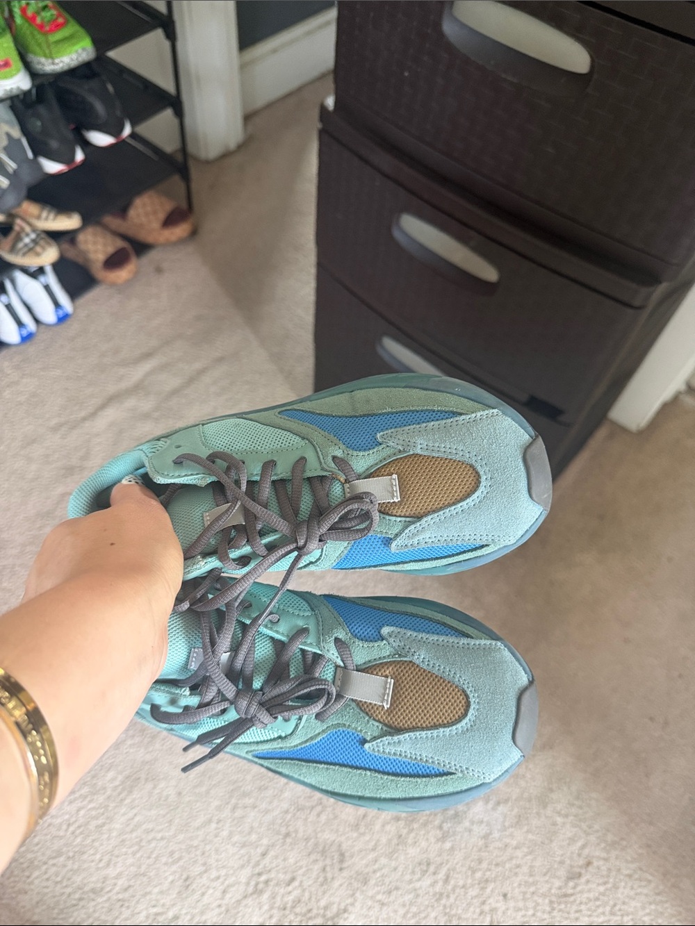 Yeezy Kids Sneakers in Teal and Blue - Picture 6 of 6